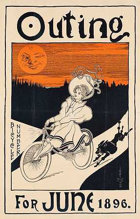 1896年6月的郊游自行车号码。`Outing bicycle number for June 1896. (ca. 1896) by George Frederick Scotson-Clark