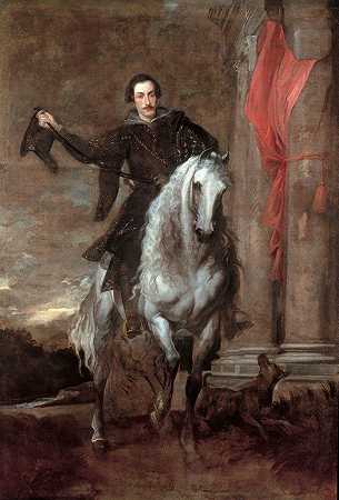 安东·朱利奥·布里格诺尔骑马兜售`Anton Giulio Brignole~Sale On Horseback (1627) by Anthony van Dyck