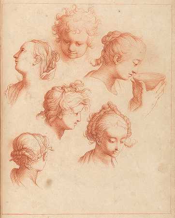 头像`Sketches of Heads (1716) by Hamlet Winstanley