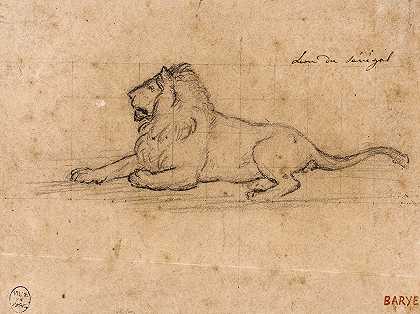 塞内加尔狮子`Lion du Sénégal (19th century) by Antoine-Louis Barye