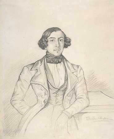 菲利伯特·奥斯卡·德兰奇库尔伯爵`Count Philibert~Oscar de Ranchicourt (ca. 1836) by Théodore Chassériau
