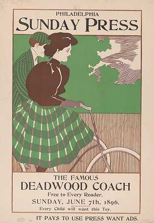 著名的deadwood coach免费提供给每一位读者。1896年6月7日星期日。`The famous deadwood coach free to every reader. Sunday, June 7th, 1896. (1896) by George Reiter Brill