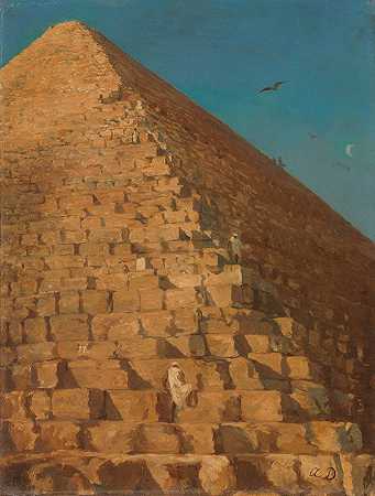 吉萨大金字塔`The Great Pyramid, Giza (1830) by Adrien Dauzats