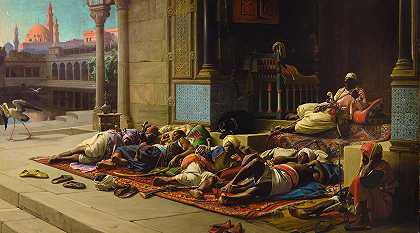 后宫s门，开罗的纪念品`The Harems Gate, Souvenir Of Cairo (1876) by Jean Lecomte du Nouÿ