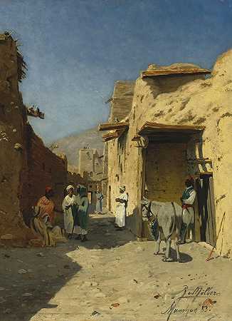 阿拉伯街道`An Arab Street (1882) by Rudolph Gustav Müller