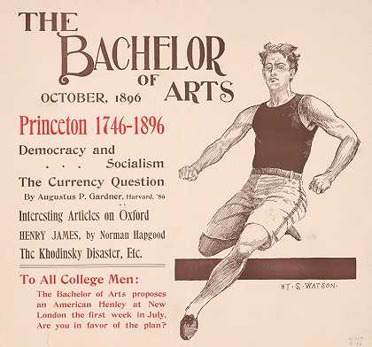 1896年10月获得文学学士学位`The Bachelor of Arts for October, 1896 (1896) by Henry Summer Watson