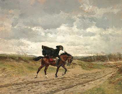 旅行者`Le Voyageur (Le Marechal Ney A Cheval Luttant Contre Le Vent) (1886) by Ernest Meissonier