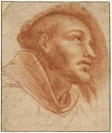 对方济各和尚（可能是圣方济各）的研究`Study of a Franciscan Monk (Possibly Saint Francis) (1600) by Giovanni Battista Crespi