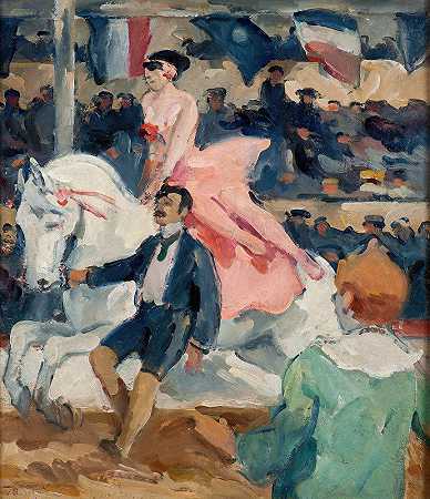女骑手`Horsewoman (1919) by Gösta Von Hennigs