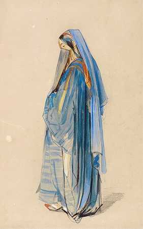 一位年轻的土耳其女子`A Young Turkish Woman (1841~1851) by John Frederick Lewis