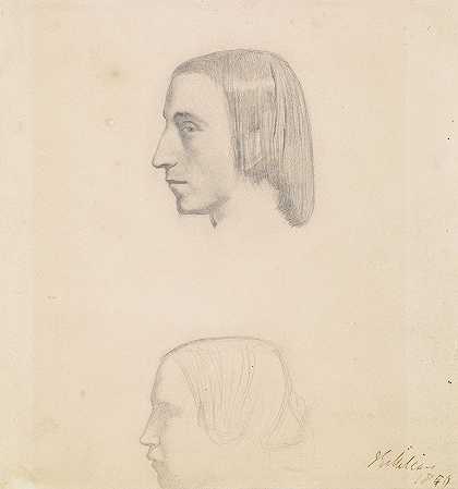 伊莎贝拉——仆人研究负责人`Isabella – Head, Study of Servant (1849) by Sir John Everett Millais