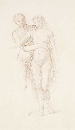 命运——情人研究`The Fates – Study of the Lovers by Sir Edward Coley Burne-Jones