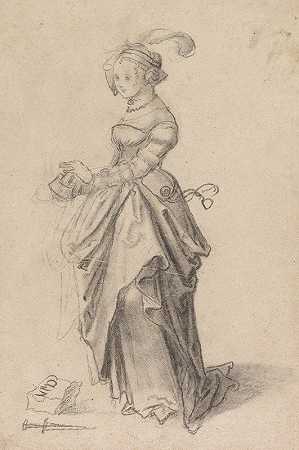 关于愚蠢女子的研究`Studie zu einer Törichten Jungfrau (1513~14) by Niklaus Manuel