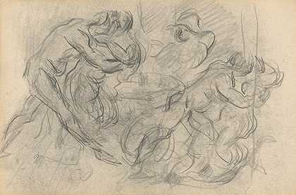 狂欢节现场`Carnival Scene (1885~1888) by Paul Cézanne
