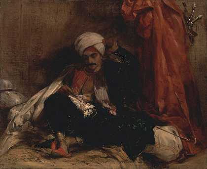坐着的土耳其人`Seated Turk (1826) by Richard Parkes Bonington