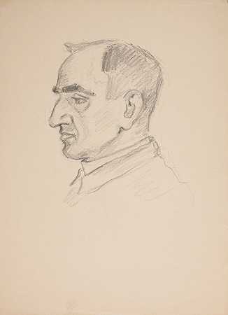 男性头部的肖像研究`Studium portretowe – głowa mężczyzny (1926~1946) by Ivan Ivanec