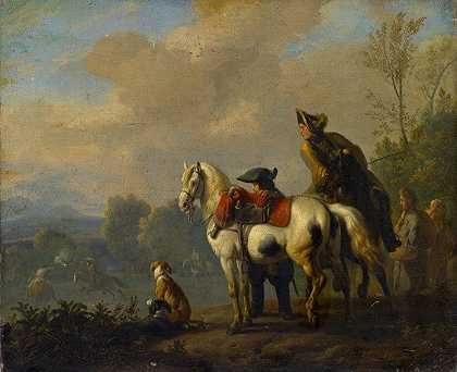 骑马决斗`A Duel on Horseback by Jan Van Huchtenburg