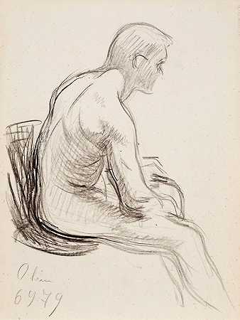 裸体男人`Istuva alaston mies (1908 ~ 1909) by Magnus Enckell
