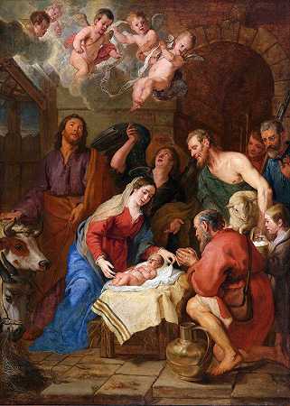 牧羊人的崇拜`The Adoration of the Shepherds (1630 ~ 1669) by Gaspar de Crayer