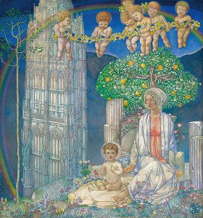 我们的圣母`Our Lady of Promise (La Madonna di Promessa) by Edward Reginald Frampton