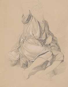 雅各布研究画家的长袍圣母玛利亚的完美受孕`
Study of Jacobs robes for the painting ;The Immaculate Conception of the Blessed Virgin Mary (1864)  by Józef Simmler