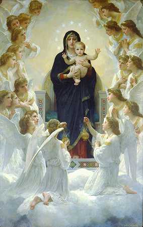 圣母与天使`The Virgin With Angels (1900) by William Bouguereau