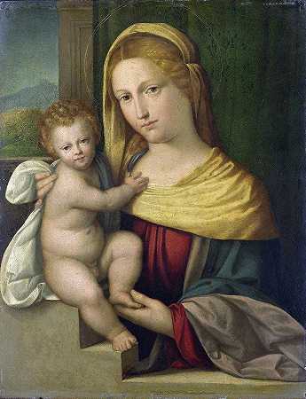 圣母子`Madonna and Child (1515 ~ 1540) by Benvenuto Tisi