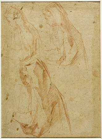 蒙面女性形象的三个半身研究`Three Half~length Studies of Veiled Female Figure (1595~1600) by Andrea Boscoli