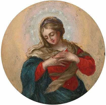 圣母玛利亚纯洁无瑕`The Virgin Mary Immaculate (17th Century) by Genoese School