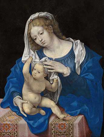 圣母子`Madonna and Child (c. 1520) by Jan Gossaert