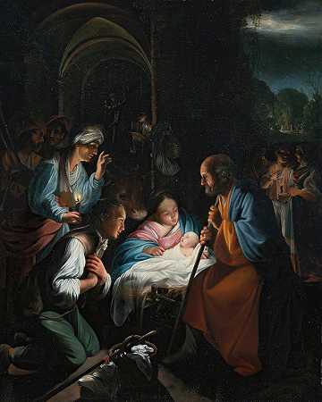 牧羊人的崇拜`The Adoration Of The Shepherds by Carlo Saraceni