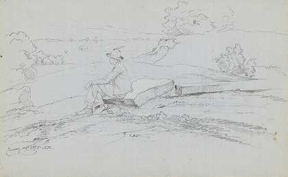 学习新罕布什尔州北康威的白山（直肠）`Study for ;White Mountains from North Conway, New Hampshire (recto) (1851) by David Johnson
