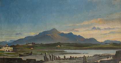 东方景观`Oriental Landscape (1876) by Stanisław von Chlebowski