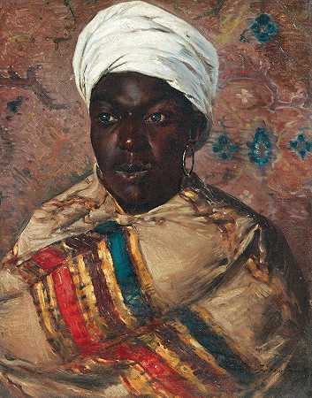 一位年轻的东方女性的肖像`Portrait of a young Oriental woman by Cesare Biseo