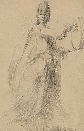 手鼓舞者`Dancer with a Tambourine (c. 1615) by Jacques Bellange