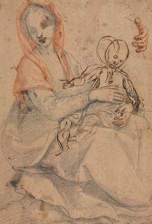 圣母子`Madonna and Child (c. 1600) by Jacopo da Empoli