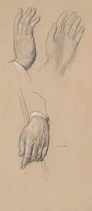 大卫研究s和雅各布让我们一起来画圣母玛利亚的完美受孕`
Studies of Davids and Jacobs hands for the painting ;The Immaculate Conception of the Blessed Virgin Mary (1864)  by Józef Simmler