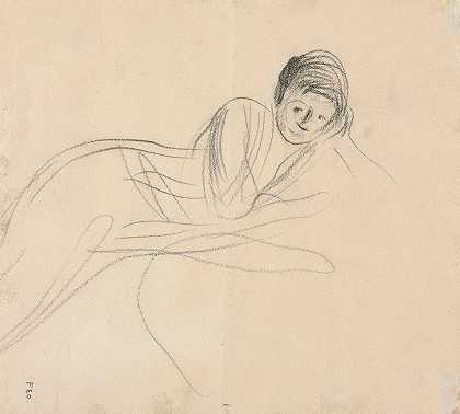躺着的女人（维索）`Reclining Woman (verso) (1915) by Jean-Louis Forain