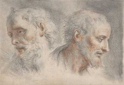 关于留胡子男人的两项研究`Two Studies of Bearded Men (mid~18th–early 19th century) by Bartholomaeus Ignaz Weiss