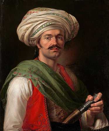 马梅鲁克的肖像。据说是罗斯塔姆·拉扎`Portrait of a Mameluke. Said to Be Roustam Raza (1810) by Horace Vernet