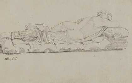 雌雄同体`Hermaphrodite (ca. 1780) by Jacques Louis David