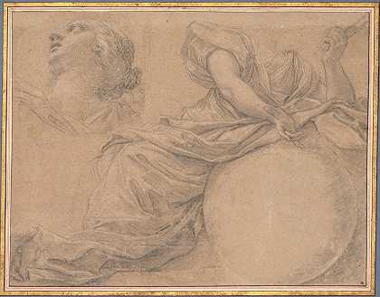 乌拉尼亚博物馆研究`Study for the Muse Urania (mid~17th century) by Michel Dorigny