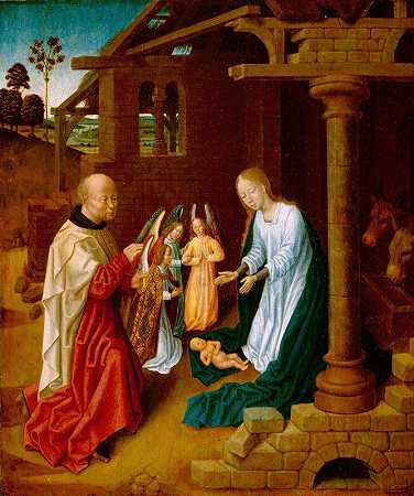 对基督孩子的崇拜`Adoration of the Christ Child (late 15th century) by Master of Saint Ildefonso
