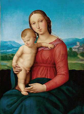 圣母子`Madonna and Child by Associate of Raphael