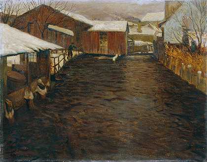 冬天`Winter (1908) by Eduard Ameseder