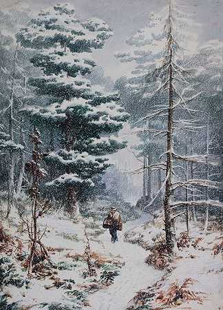 红木，冬天`Rednal Wood, Winter (1850~1880) by Elijah Walton