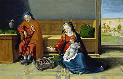 神圣的家庭`The Holy Family (1515 – 1520) by Benvenuto Tisi