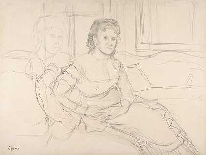 西奥多·戈比拉德女士的研究`Study for Mme Théodore Gobillard (1869) by Edgar Degas