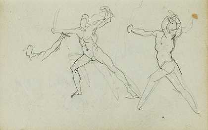 关于弓箭手的三个研究`Three studies of a bowman (1812 ~ 1814) by Théodore Géricault