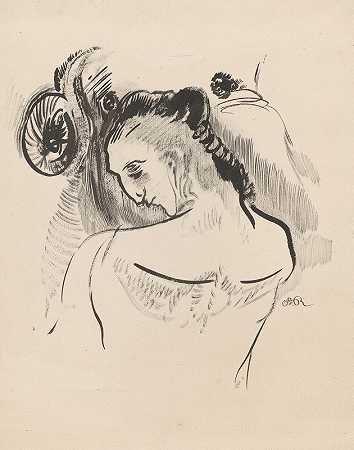 年轻人（年轻人）`Young Man (Jeune Homme) (1896~1900) by 奥迪隆·雷东